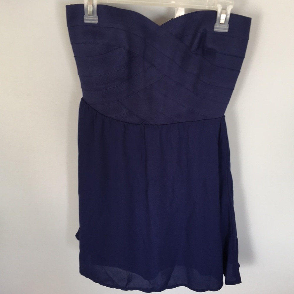 H&M navy strapless dress